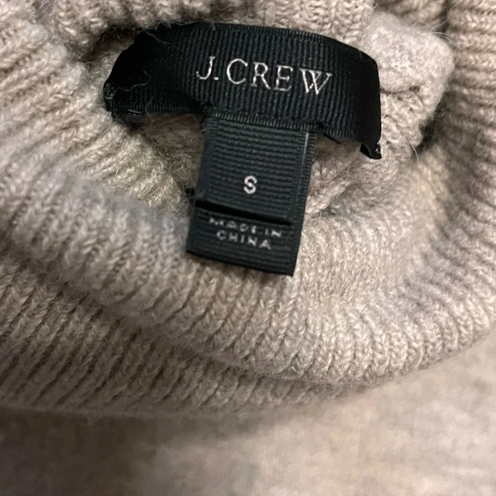 J.Crew Taupe High-Low Boxy Turtleneck Sweater Size XS